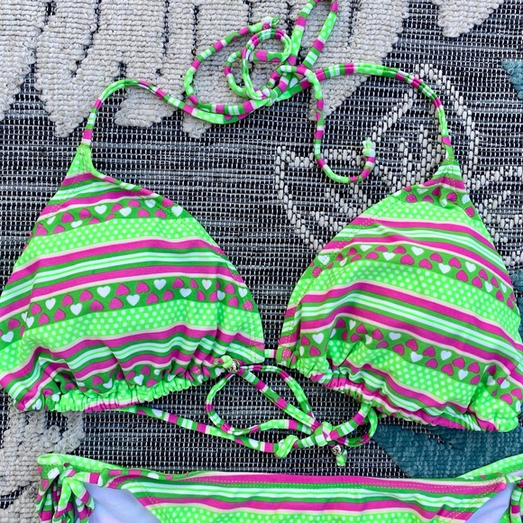 SOLD! InGear Two Piece Triangle String Bikini Top With Mid-Rise Bottom Large - Picture 3 of 5